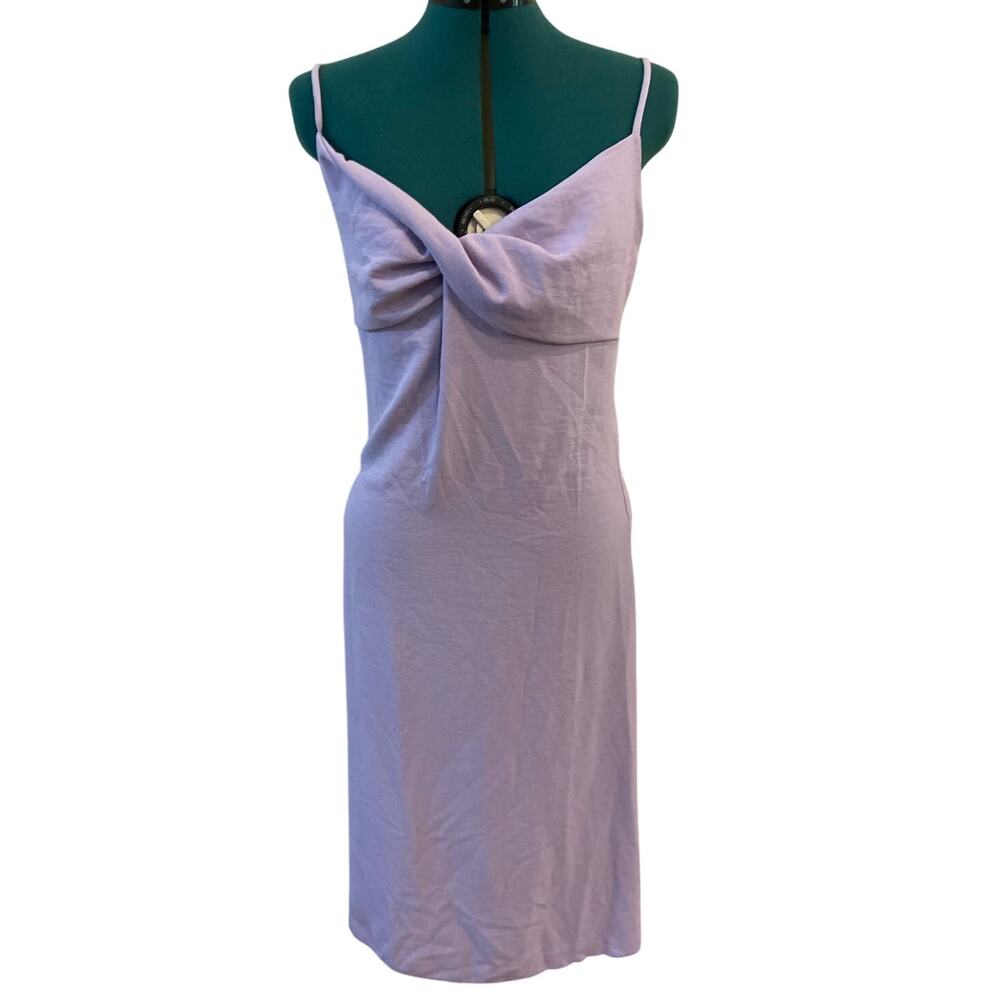 See You Monday Ruched Front Dress Purple Midi Size Large